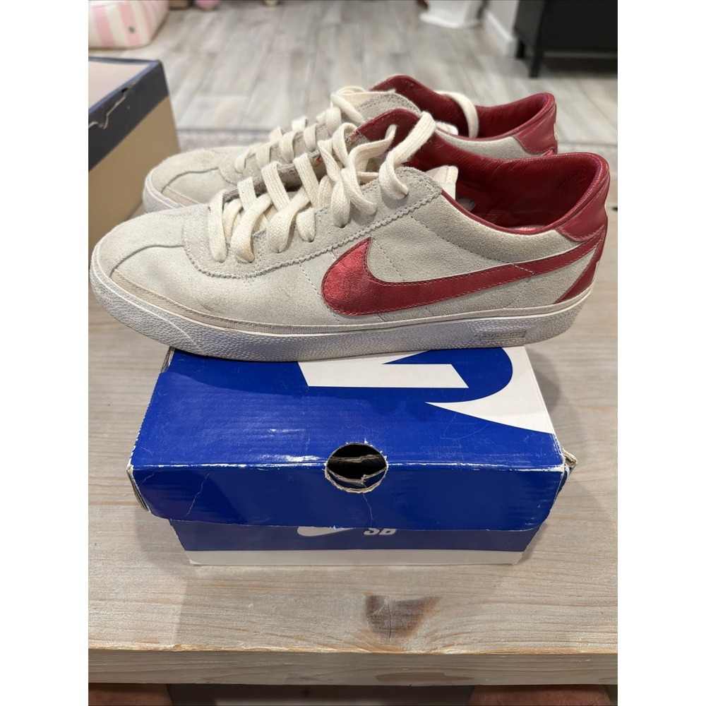 Size 10 - Nike Sb Zoom Bruin x Supreme White 2009 Red Low 363319 161 - Picture 3 of 8